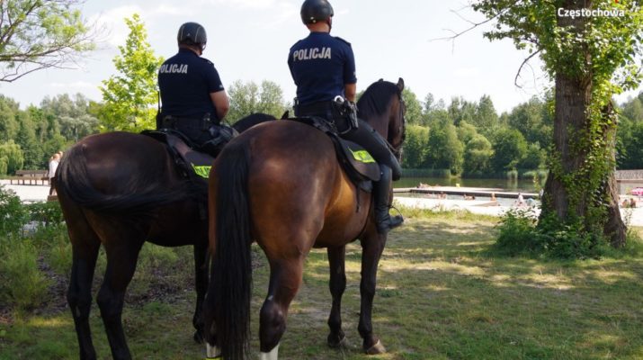 Częstochowscy policjanci edukują wypoczywających w Parku Lisiniec, aby wakacje były bezpieczne 7