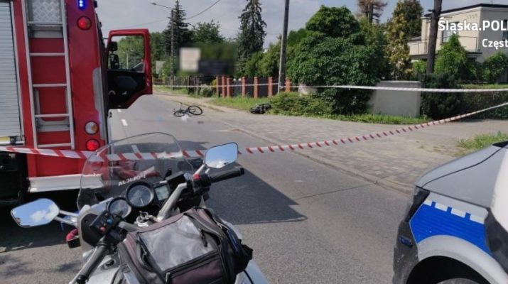 Śmiertelne potrącenie rowerzysty na ulicy św. Rocha w Częstochowie 1