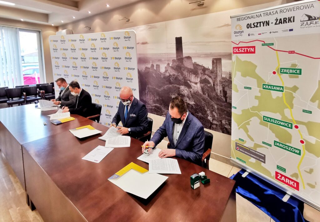 Umowy z wykonawcami trasy rowerowej Olsztyn – Żarki podpisane 2