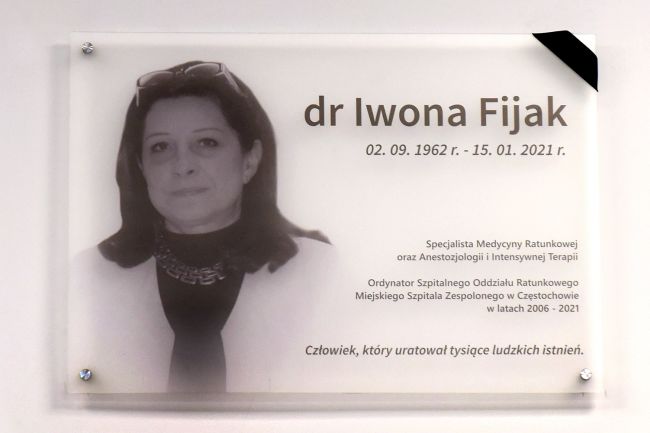 W szpitalu przy Mirowskiej uczcili pamięć zmarłej ordynator Dr Iwony Fijak 1