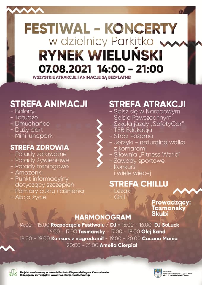 Kolejna dzielnica Częstochowy odmraża kulturę. Jutro „ Festiwal – Koncerty w dzielnicy Parkitka” 2