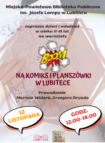 Warsztaty komiksowe oraz planszówki w Lubitece w Lublińcu 2