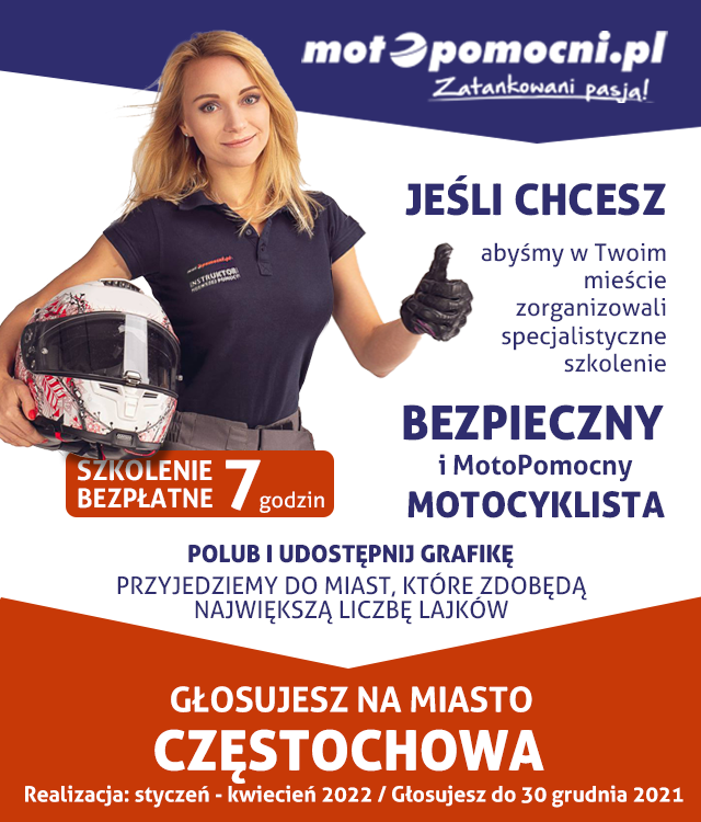 Chcesz, żeby w Częstochowie odbyło się bezpłatne szkolenie dla motocyklistów z zakresu bezpieczeństwa? Zagłosuj! 1