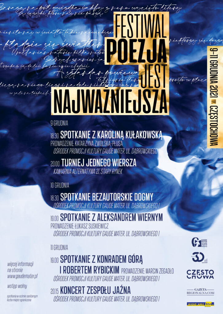 Festiwal „Poezja Jest Najważniejsza” zadebiutuje w Częstochowie już 9 grudnia! 2