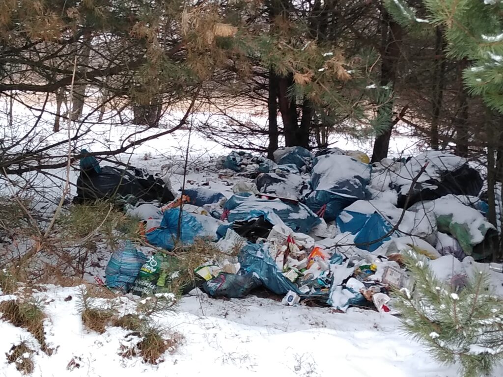 Śmieci w lesie pod Kłobuckiem. Policja bada znalezione na wysypisku paragony i szuka świadków 5