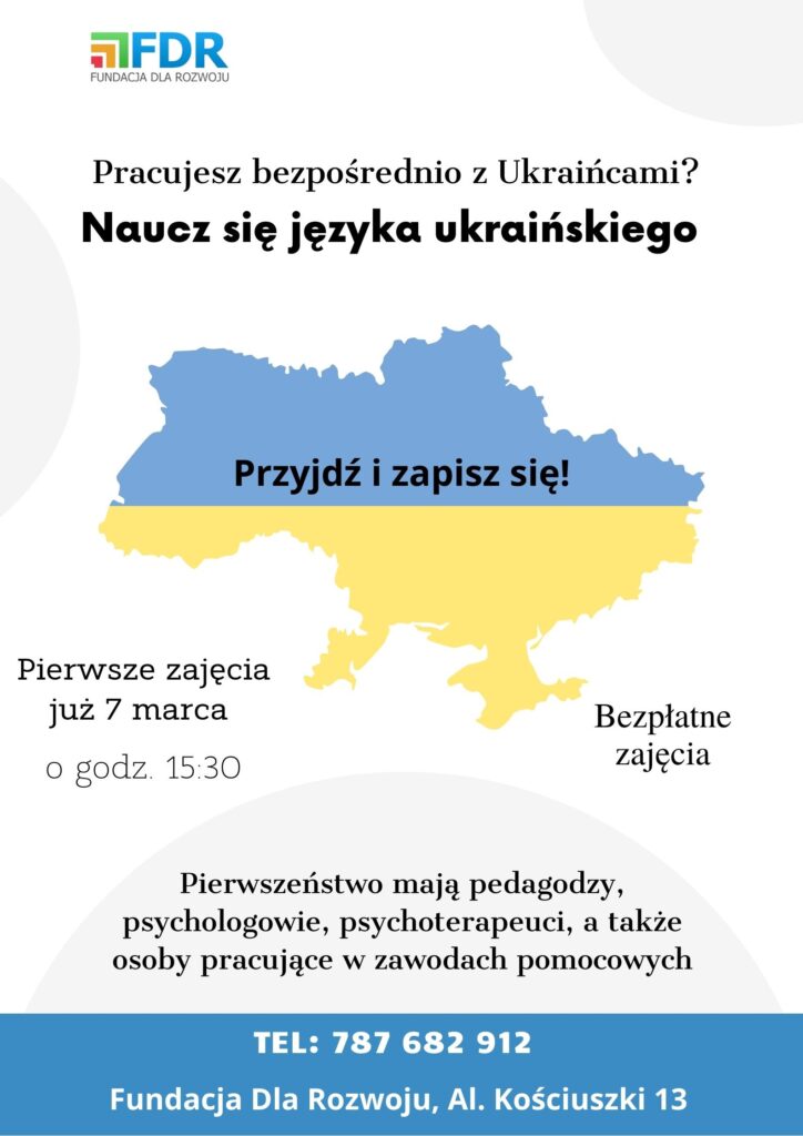Fundacja dla Rozwoju uruchamia kurs języka Polskiego dla obywateli Ukrainy 1