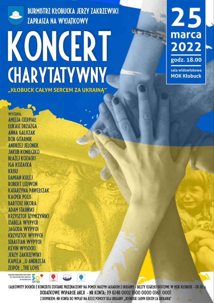 Kłobuck całym sercem z Ukrainą. Wyjątkowy koncert już 25 marca o godz. 18:00 2