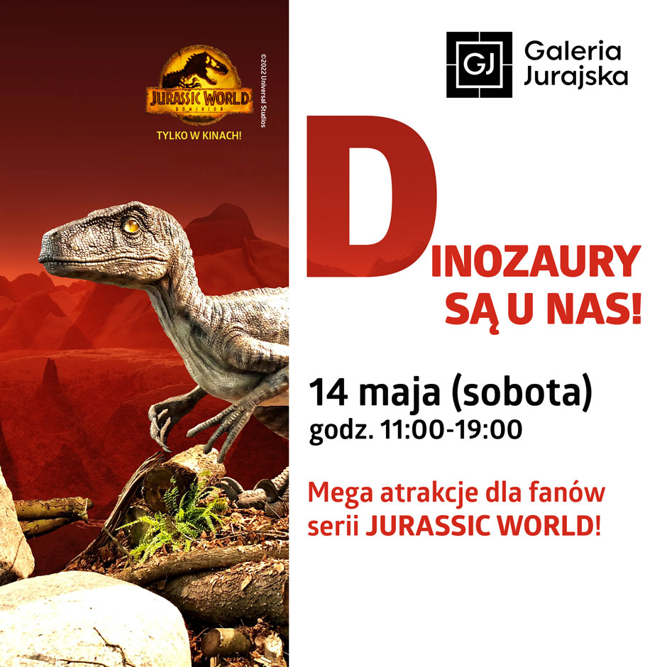 W sobotę, 14 maja po Galerii Jurajskiej będą "biegać"… dinozaury 2