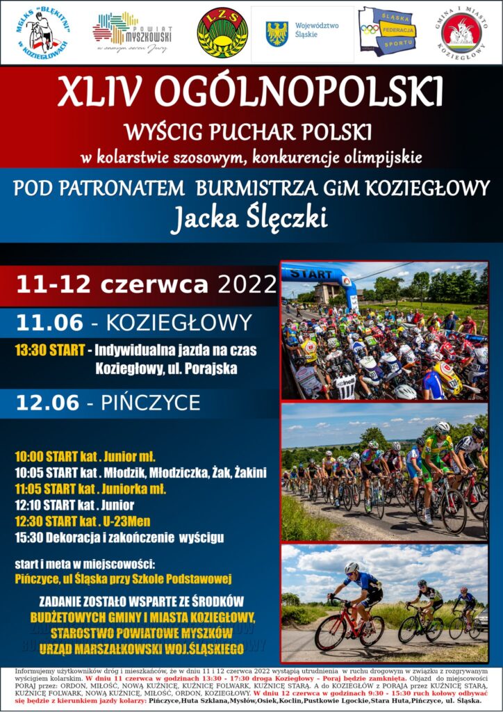 Kolarski Puchar Polski w gminie Koziegłowy - 11-12 czerwca 2