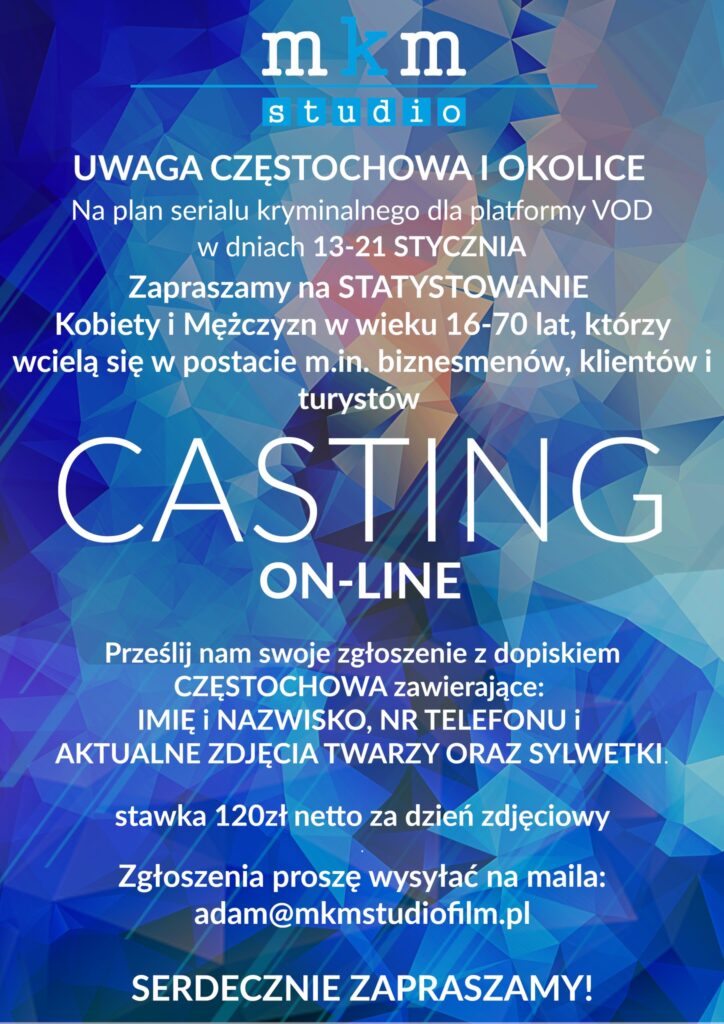 Casting dla mieszkańców Częstochowy i okolic. Statyści do serialu kryminalnego - poszukiwani 2