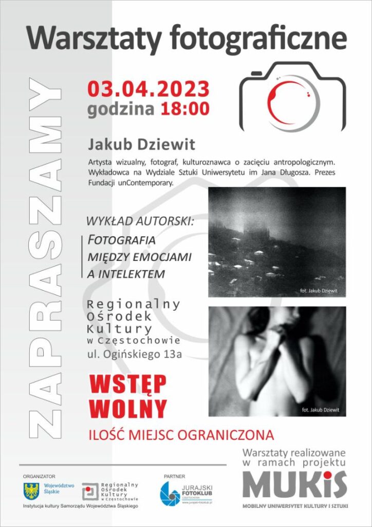 Jakub Dziewit poprowadzi 3 kwietnia warsztaty fotograficzne w ROK-u 2
