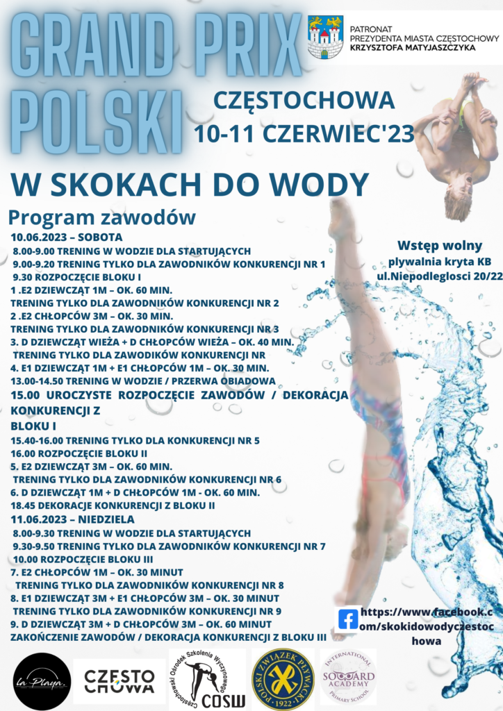 Grand Prix Pucharu Polski w skokach do wody juniorów na częstochowskim basenie KB 1