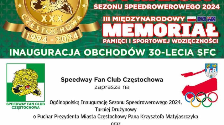 Speedway Fan Club Częstochowa zaprasza na inaugurację sezonu speedrowerowego. Będą dwa turnieje... 1