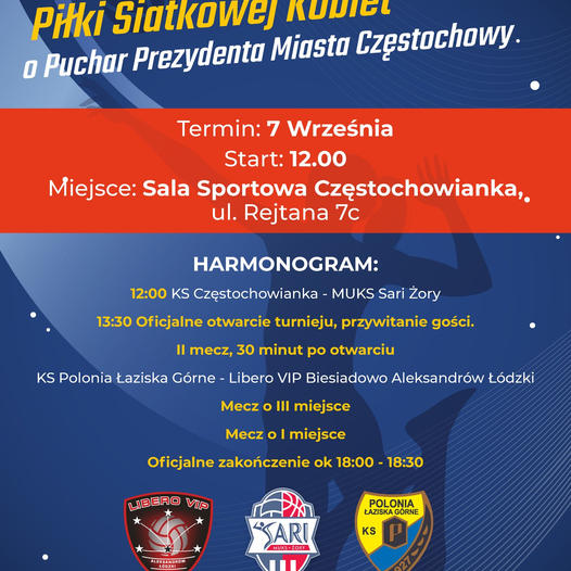 Częstochowianka organizuje turniej o Puchar Prezydenta Częstochowy 2