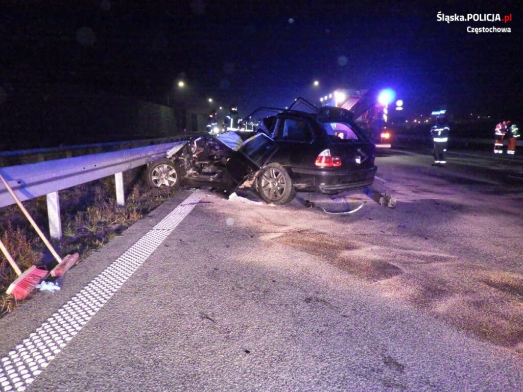 Na autostradzie A1 w Mykanowie doszło do groźnego wypadku 3