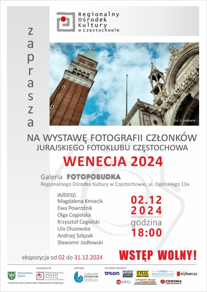 "Wenecja 2024" fotograficzne wspomnienia w Regionalnym Ośrodku Kultury w Częstochowie 2