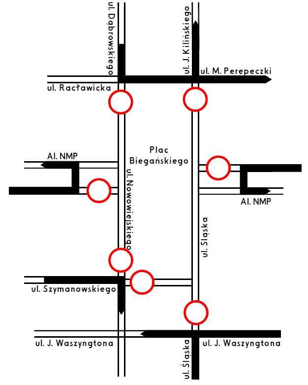 Uwaga: w sylwestrową noc ruch wokół pl. Biegańskiego zostanie zamknięty 2