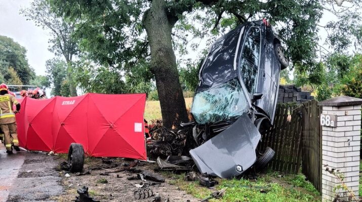 Wypadek w Ślęzanach (pow. częstochowski). Nie żyje 44-latek 1