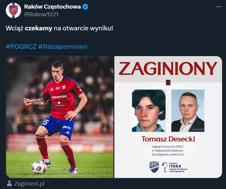 Raków Częstochowa podsumował akcję #Niezapomniani 4