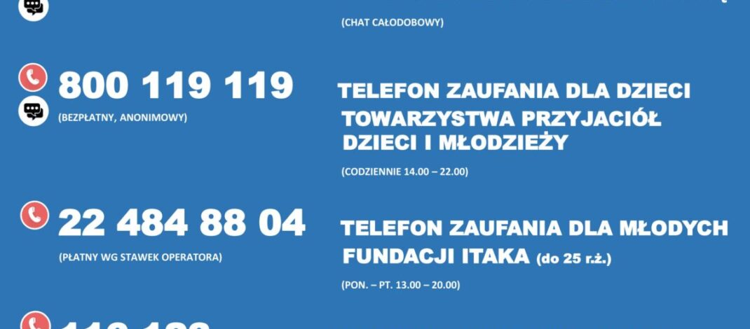 Potrzebujesz wsparcia? Zadzwoń, napisz, porozmawiaj. Policja doradzi…