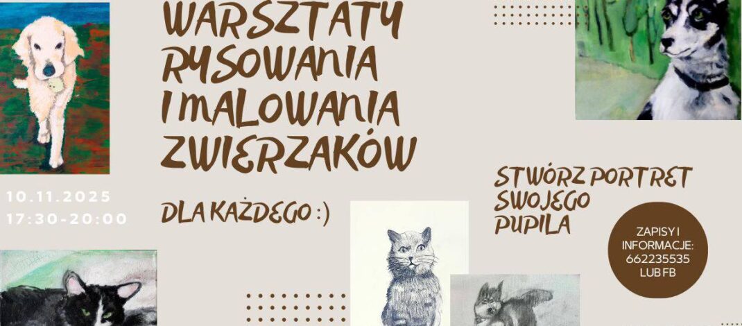 Warsztaty rysowania i malowania zwierząt od podstaw w częstochowskim Mizera Studio