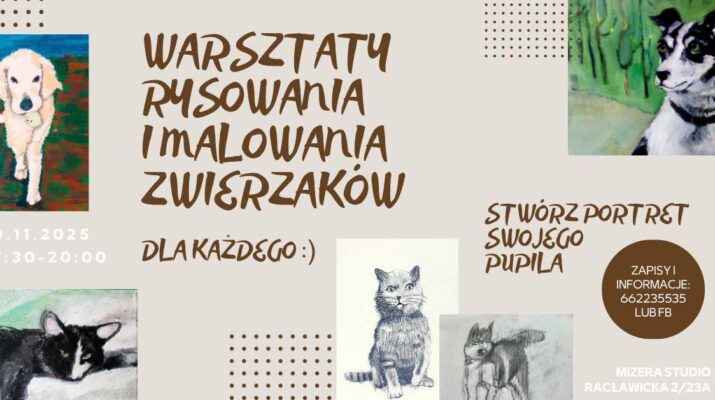 Warsztaty rysowania i malowania zwierząt od podstaw w częstochowskim Mizera Studio 1