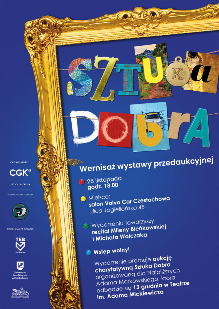 "Sztuka Dobra". W salonie Volvo Car Częstochowa odbędzie się wernisaż wystawy przedaukcynej 2