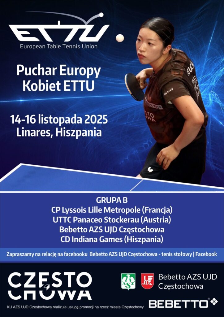 Tenisistki stołowe Bebetto AZS UJD poleciały do Hiszpanii. Będzie to ich 59. 60. i 61 mecz w europejskich pucharach 3