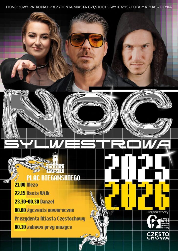 Noc sylwestrowa w Częstochowie. 31 grudnia na placu Biegańskiego wystąpią Danzel, Kasia Wilk i Mezo 2