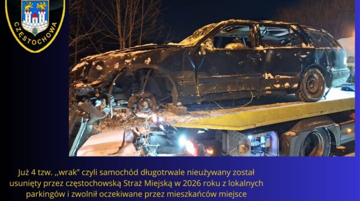 Częstochowska Straż Miejska ,,czyści" częstochowskie parkingi z tzw. ,,wraków" aut z czego cieszą się inni mieszkańcy... 1