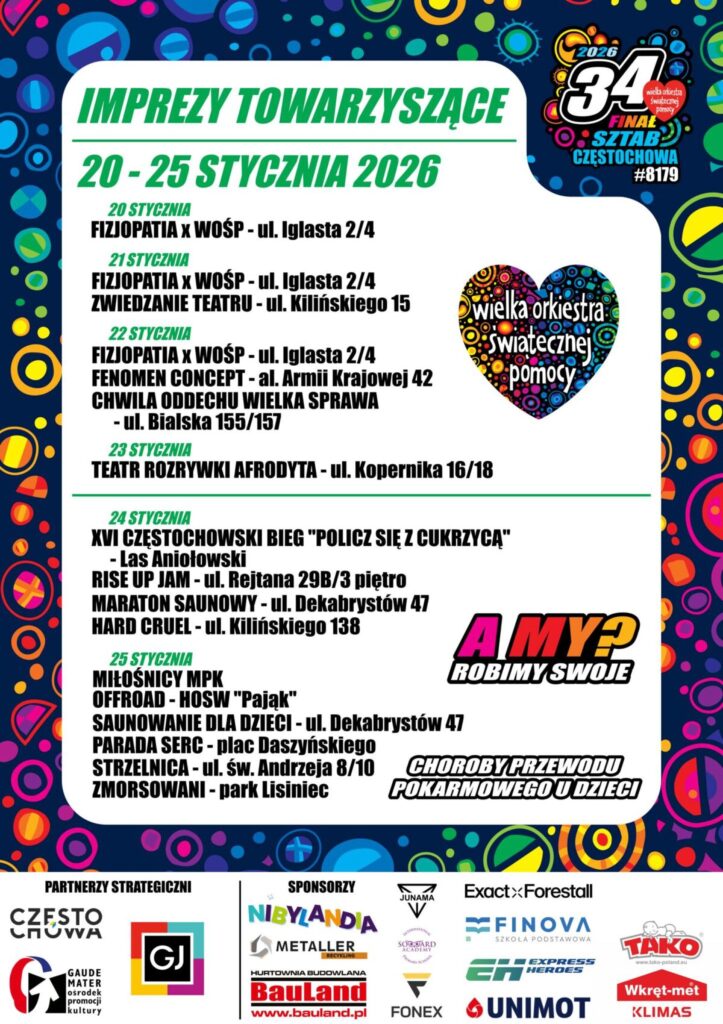 Główne imprezy 34. Finału WOŚP odbędą się w niedzielę, ale w sobotę też będzie się działo... 3