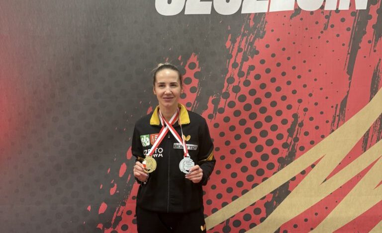 Zawodniczka z Częstochowy zdobył dwa medale na MP w tenisie stołowym! Złoto i srebro!!!