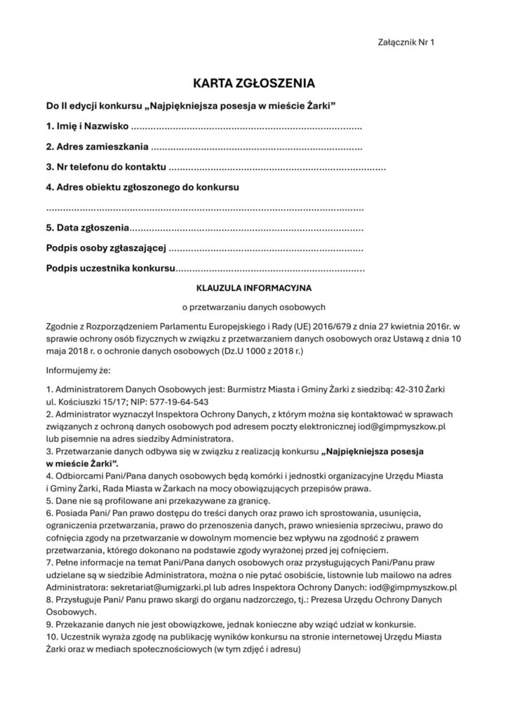 II edycja Konkursu  „Najpiękniejsza posesja w mieście Żarki” ruszyła! 4