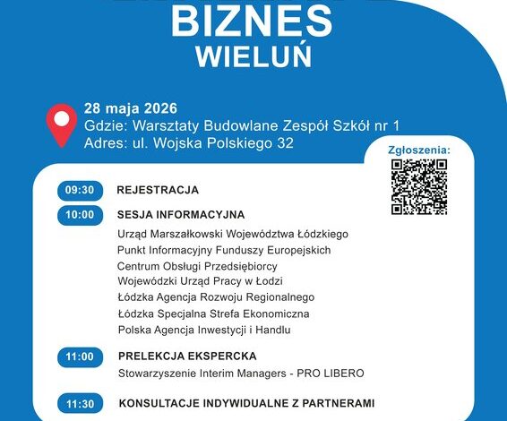 Urząd Marszałkowski zaprasza na spotkanie biznesowe w Wieluniu