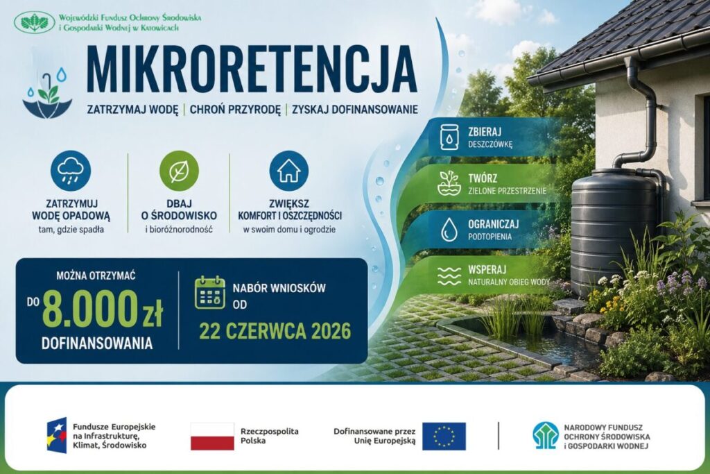 Ekologiczne ABC. Walka z suszą i zapobieganie lokalnym podtopieniom – program Mikroretencja 2026 startuje 22 czerwca! 1