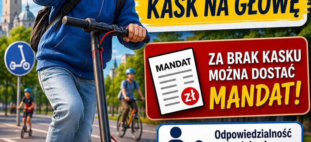 Dzieci i młodzież do 16 roku życia muszą mieć kaski na głowie podczas jazdy rowerem czy hulajnogą elektryczną…