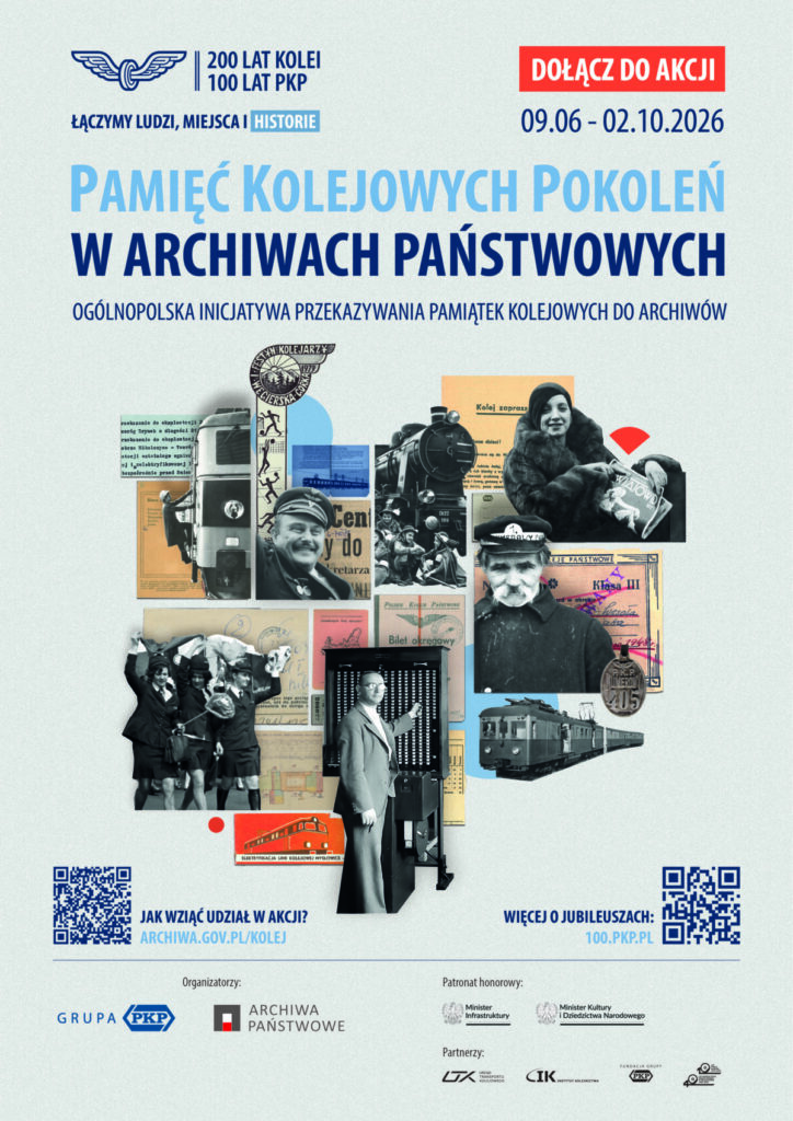 Plakat Pamięc Kolejwoych Pokoleń w Archiwach Państwowych