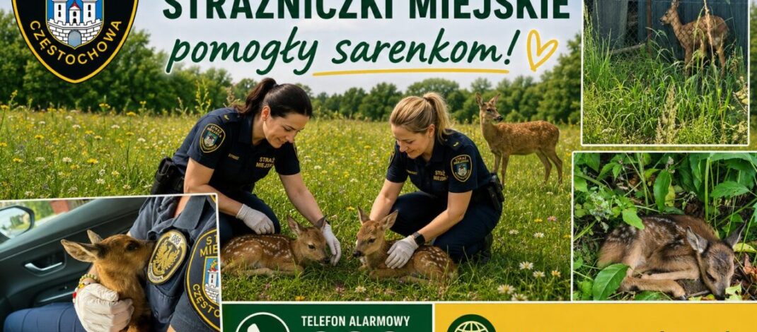 Mieszkaniec znalazł dwie małe sarenki i powiadomił Straż Miejską