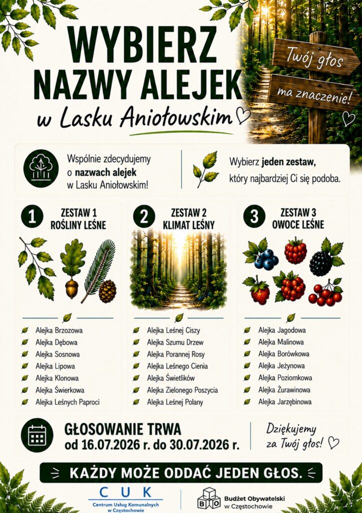 Mieszkańcy wybiorą nazwy alejek w Lasku Aniołowskim 2
