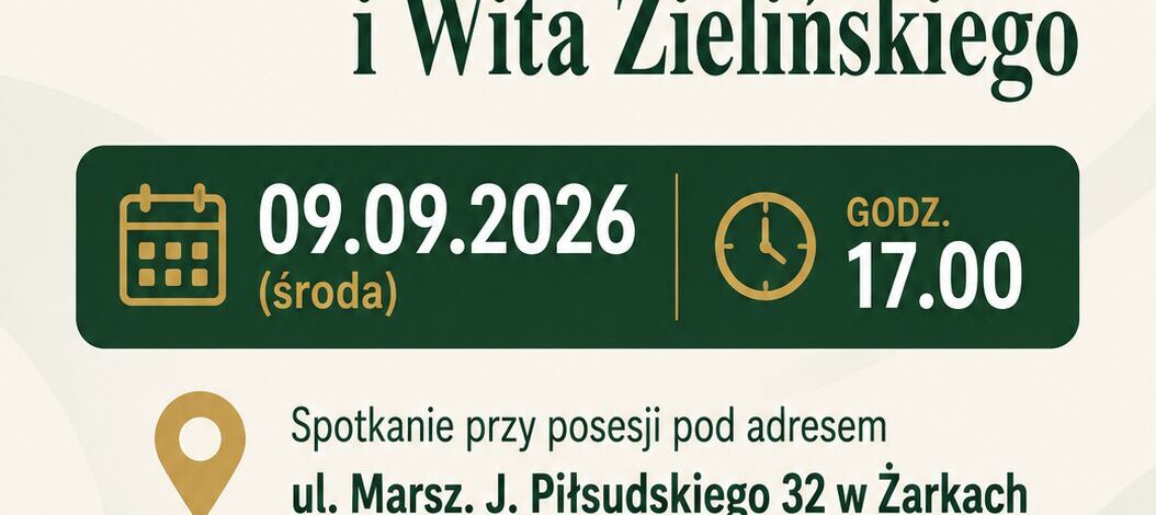 9 września odsłonięcie rzeźby Jana Zielińskiego i Wita Zielińskiego na Szlaku Tradycji w Żarkach!