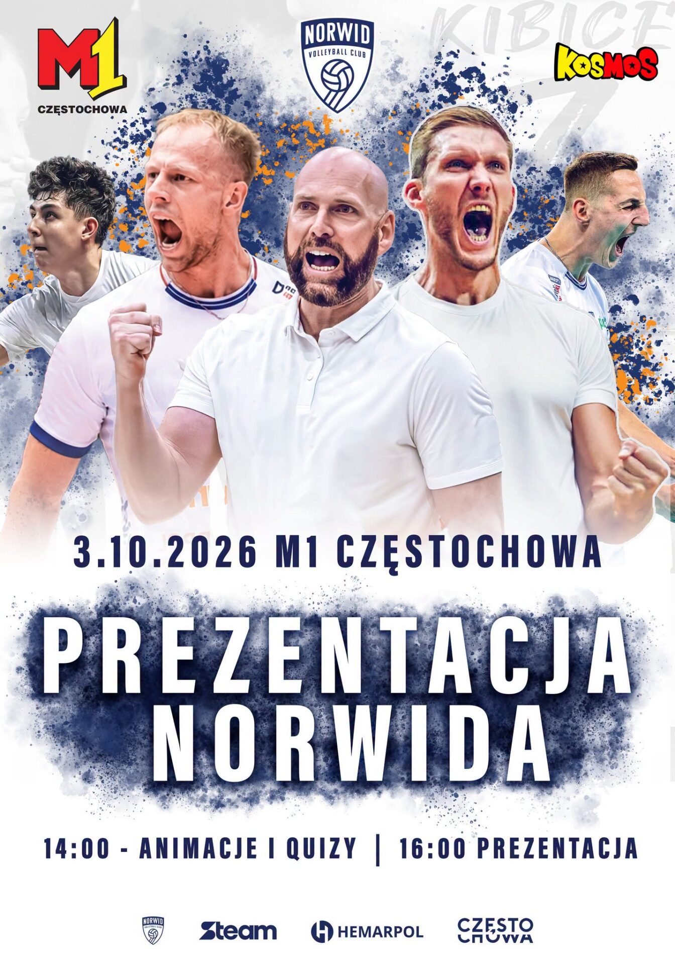 Prezentacja Norwida w CH M1 w sobotę o godz. 16 i derby Częstochowy AZS-u z Norwidem w 2. lidze też o godz. 16…