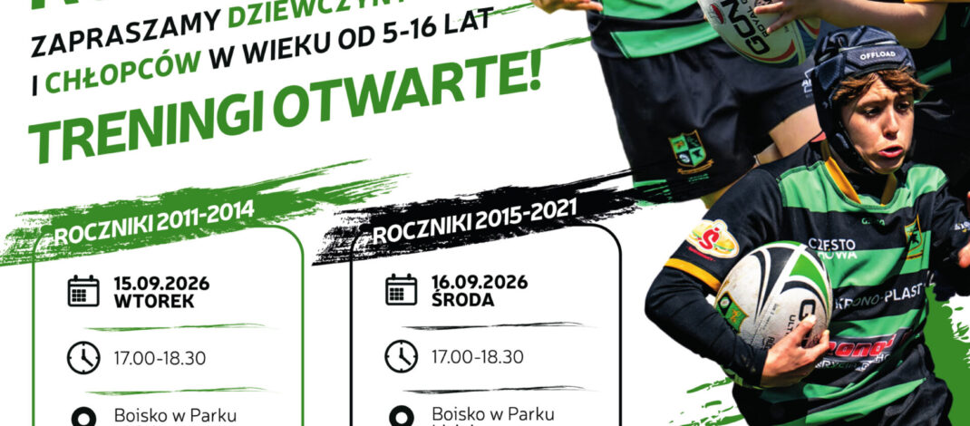 Rugby Club Częstochowa zaprasza na treningi otwarte i rozpoczyna nabór do Szkółki Rugby