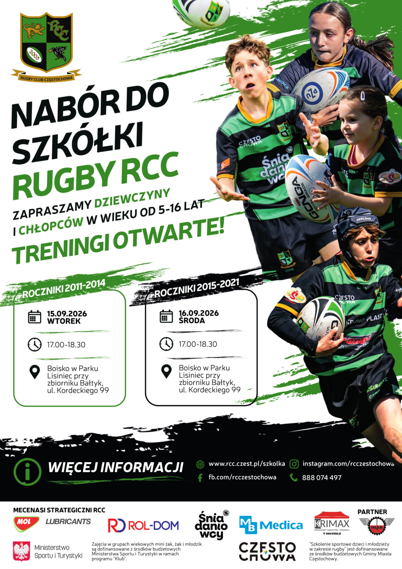Rugby Club Częstochowa zaprasza na treningi otwarte i rozpoczyna nabór do Szkółki Rugby