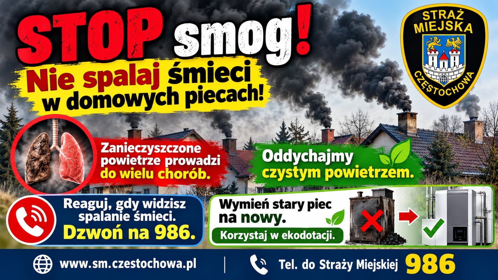 Dyżurni częstochowskiej Straży Miejskiej odebrali we wtorek zgłoszenia, że ktoś w domu spala śmieci…