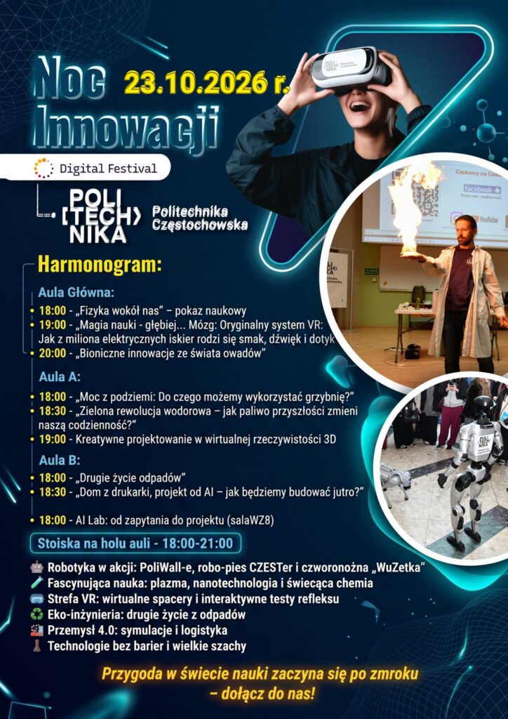 Noc Innowacji po raz 8. Fascynujący świat nowych technologii na Politechnice Częstochowskiej 1